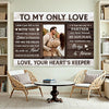 Personalized To My Only Love Canvas - Custom Couple Wall Art Romantic Anniversary Gift