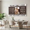 Personalized To My Only Love Canvas - Custom Couple Wall Art Romantic Anniversary Gift