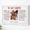 Personalized To My Queen Canvas Wall Art Custom Photo Couple Anniversary Gift Meaningful For Husband And Wife - White