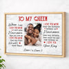 Personalized To My Queen Canvas Wall Art Custom Photo Couple Anniversary Gift Meaningful For Husband And Wife - Natural