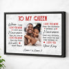 Personalized To My Queen Canvas Wall Art Custom Photo Couple Anniversary Gift Meaningful For Husband And Wife - Black