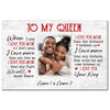 Personalized To My Queen Canvas Wall Art Custom Photo Couple Anniversary Gift Meaningful For Husband And Wife