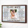 Personalized To My Wife Canvas Wall Art For Couple Custom Photo Anniversary Husband And Wife. - Brown Frame / 12x9
