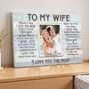Personalized To My Wife Canvas Wall Art For Couple Custom Photo Anniversary Husband And Wife.