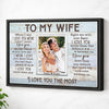 Personalized To My Wife Canvas Wall Art For Couple Custom Photo Anniversary Husband And Wife. - Black Frame / 12x9