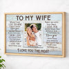 Personalized To My Wife Canvas Wall Art For Couple Custom Photo Anniversary Husband And Wife. - Natural Frame / 12x9