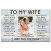 Personalized To My Wife Canvas Wall Art For Couple Custom Photo Anniversary Husband And Wife.
