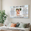 Personalized To My Wife Canvas Wall Art For Couple Custom Photo Anniversary Husband And Wife.