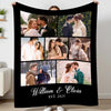 Personalized Couple Blanket With Photo Collage Wedding Anniversary And Valentine’s Day Gift Custom Design For Husband