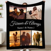 Personalized Forever And Always Couple Blanket Custom Photo Gift For Boyfriend Girlfriend On Valentine’s Day Anniversary