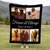 Personalized Forever And Always Couple Blanket Custom Photo Gift For Boyfriend Girlfriend On Valentine’s Day Anniversary