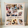 Personalized Couple Photo Collage Blanket Custom Gift For Boyfriend Girlfriend On Valentine’s Day And Anniversary