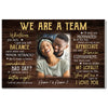 Personalized We Are A Team Canvas Wall Art Custom Photo Couple Anniversary Gift For Husband And Wife