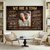 Personalized We Are A Team Canvas Wall Art Custom Photo Couple Anniversary Gift For Husband And Wife