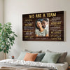 Personalized We Are A Team Canvas Wall Art Custom Photo Couple Anniversary Gift For Husband And Wife