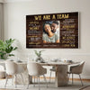 Personalized We Are A Team Canvas Wall Art Custom Photo Couple Anniversary Gift For Husband And Wife