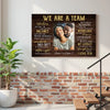 Personalized We Are A Team Canvas Wall Art Custom Photo Couple Anniversary Gift For Husband And Wife