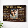 Personalized We Are A Team Canvas Wall Art Custom Photo Couple Anniversary Gift For Husband And Wife - No Frame / 12x9