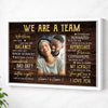 Personalized We Are A Team Canvas Wall Art Custom Photo Couple Anniversary Gift For Husband And Wife - White Frame