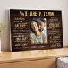 Personalized We Are A Team Canvas Wall Art Custom Photo Couple Anniversary Gift For Husband And Wife