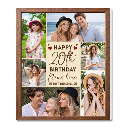 Personalized We Love You So Much Canvas With Custom Photo Collage Happy Birthday Gift For Daughter From Family - 11x14