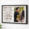Personalized We’re a Team Canvas - Custom Couple Wall Art Meeting You Was Destiny Anniversary Gift - Black Frame / 12x9