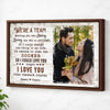 Personalized We’re a Team Canvas - Custom Couple Wall Art Meeting You Was Destiny Anniversary Gift - Brown Frame / 12x9