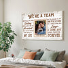 Personalized We’re A Team Canvas Wall Art Custom Photo Anniversary Gift For Husband And Wife Romantic Home Decor Couples