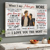 Personalized When I Say Love You More Canvas - Custom Couple Wall Art Anniversary Gift