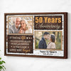Personalized Years Together Canvas Wall Art Custom Photo Anniversary Gift Wedding For Couple - Brown Frame / 12x9