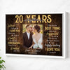 Personalized Years Together Canvas Wall Art Custom Photo Love Story Anniversary Gift For Husband And Wife - White Frame