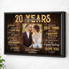Personalized Years Together Canvas Wall Art Custom Photo Love Story Anniversary Gift For Husband And Wife - Black Frame
