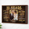 Personalized Years Together Canvas Wall Art Custom Photo Love Story Anniversary Gift For Husband And Wife - Brown Frame