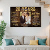 Personalized Years Together Canvas Wall Art Custom Photo Love Story Anniversary Gift For Husband And Wife
