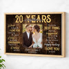 Personalized Years Together Canvas Wall Art Custom Photo Love Story Anniversary Gift For Husband And Wife - Natural
