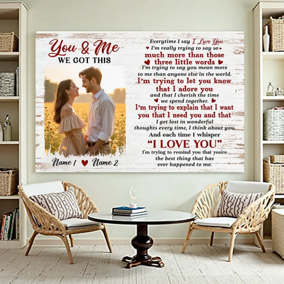Personalized You And Me We Got This Canvas - Custom Couple Wall Art Anniversary Gift