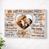 Personalized You Are The Missing Piece Couple Canvas Wall Art Custom Photo Anniversary Gift For Husband And Wife