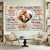 Personalized You Are The Missing Piece Couple Canvas Wall Art Custom Photo Anniversary Gift For Husband And Wife Couples